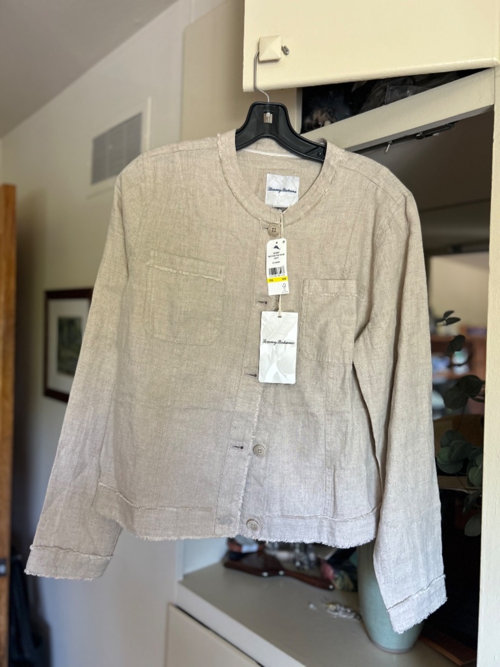 Tommy Bahama Two Palms Linen Jacket in Natural. Size M - Picture 3 of 5